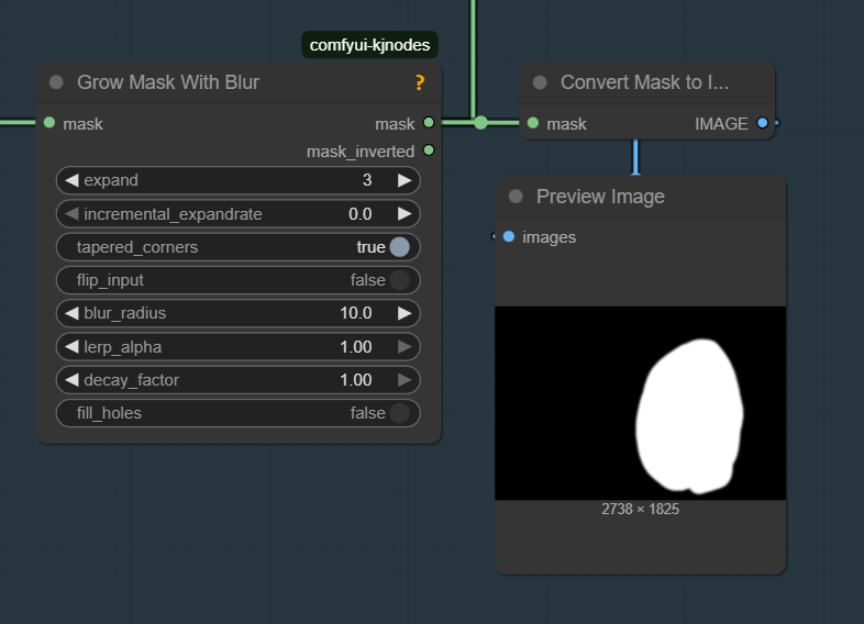 mask The grow mask with blur and his preview